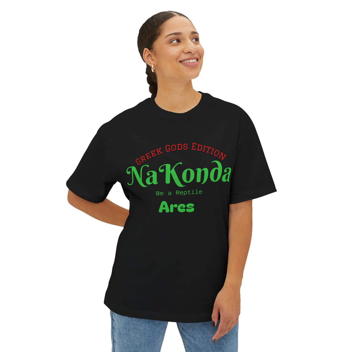 NaKonda Arcs Tee — Greek Gods Edition "Be a Reptile" Oversized Boxy T‑Shirt